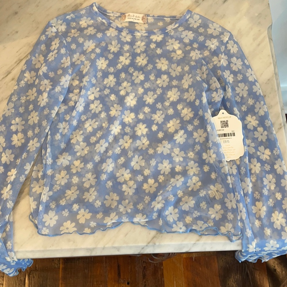 sheer flower top